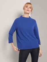 Strukturiertes Stehkragen Shirt - Frauen - deep ultramarine blue Strukturiertes Stehkragen Shirt - Frauen - deep ultramarine blue - 5 - TOM TAILOR