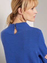 Strukturiertes Stehkragen Shirt - Frauen - deep ultramarine blue Strukturiertes Stehkragen Shirt - Frauen - deep ultramarine blue - 9 - TOM TAILOR