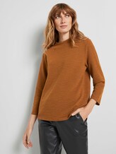 Strukturiertes Stehkragen Shirt - Frauen - tawny brown Strukturiertes Stehkragen Shirt - Frauen - tawny brown - 5 - TOM TAILOR