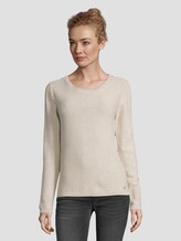 Basic Pullover mit Struktur - Frauen - desert sand melange Basic Pullover mit Struktur - Frauen - desert sand melange - 1 - TOM TAILOR