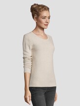 Basic Pullover mit Struktur - Frauen - desert sand melange Basic Pullover mit Struktur - Frauen - desert sand melange - 5 - TOM TAILOR