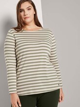 Gestreiftes Langarmshirt - Frauen - green sand stripe Gestreiftes Langarmshirt - Frauen - green sand stripe - 5 - My True Me