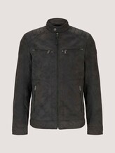 Bikerjacke aus Velours - Männer - Black Bikerjacke aus Velours - Männer - Black - 7 - TOM TAILOR