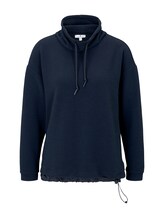 TOM TAILOR Damen Funktionales Sweatshirt mit Struktur, blau, Gr.XL