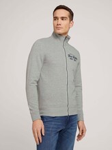 Sweatjacke mit Print - Männer - Middle Grey Melange Sweatjacke mit Print - Männer - Middle Grey Melange - 1 - TOM TAILOR