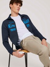 Sweatjacke mit Print - Männer - sky captain blue white melange Sweatjacke mit Print - Männer - sky captain blue white melange - 5 - TOM TAILOR