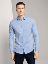 Fein gemustertes Hemd - Männer - light blue white structure Fein gemustertes Hemd - Männer - light blue white structure - 1 - TOM TAILOR
