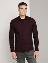 Fein gemustertes Hemd - Männer - burgundy black structure Fein gemustertes Hemd - Männer - burgundy black structure - 1 - TOM TAILOR