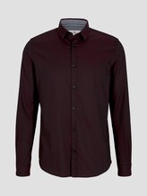 Fein gemustertes Hemd - Männer - burgundy black structure Fein gemustertes Hemd - Männer - burgundy black structure - 7 - TOM TAILOR