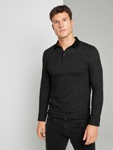 Gemustertes Langarm Poloshirt - Männer - Black Gemustertes Langarm Poloshirt - Männer - Black - 1 - TOM TAILOR