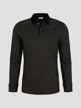 Gemustertes Langarm Poloshirt - Männer - Black Gemustertes Langarm Poloshirt - Männer - Black - 7 - TOM TAILOR