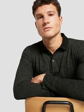 Gemustertes Langarm Poloshirt - Männer - Black Gemustertes Langarm Poloshirt - Männer - Black - 9 - TOM TAILOR