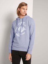 Hoodie mit Print - Männer - Light Stone Grey Melange Hoodie mit Print - Männer - Light Stone Grey Melange - 1 - TOM TAILOR Denim