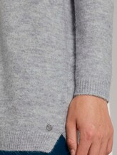 Langer Pullover mit V-Ausschnitt - Frauen - Light Silver Grey Mélange Langer Pullover mit V-Ausschnitt - Frauen - Light Silver Grey Mélange - 10 - TOM TAILOR Denim