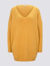 Langer Pullover mit V-Ausschnitt - Frauen - Indian Spice Yellow Langer Pullover mit V-Ausschnitt - Frauen - Indian Spice Yellow - 7 - TOM TAILOR Denim