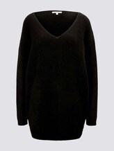 Langer Pullover mit V-Ausschnitt - Frauen - Deep Black Langer Pullover mit V-Ausschnitt - Frauen - Deep Black - 7 - TOM TAILOR Denim
