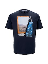 TOM TAILOR Herren T-Shirt mit Fotoprint, blau, Gr.5XL