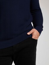Strukturierter Pullover aus Baumwolle - Männer - Dark Blue Strukturierter Pullover aus Baumwolle - Männer - Dark Blue - 10 - Men Plus