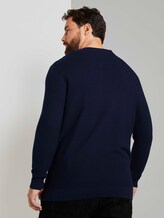Strukturierter Pullover aus Baumwolle - Männer - Dark Blue Strukturierter Pullover aus Baumwolle - Männer - Dark Blue - 2 - Men Plus