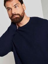 Strukturierter Pullover aus Baumwolle - Männer - Dark Blue Strukturierter Pullover aus Baumwolle - Männer - Dark Blue - 9 - Men Plus