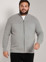 Strickjacke aus Baumwolle - Männer - Grey Heather Melange Strickjacke aus Baumwolle - Männer - Grey Heather Melange - 5 - Men Plus