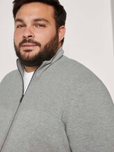 Strickjacke aus Baumwolle - Männer - Grey Heather Melange Strickjacke aus Baumwolle - Männer - Grey Heather Melange - 9 - Men Plus