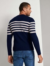 Gestreifter Strickpullover - Männer - navy white placed stripe Gestreifter Strickpullover - Männer - navy white placed stripe - 2 - TOM TAILOR