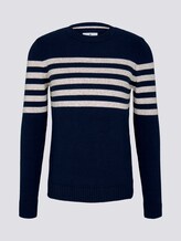 Gestreifter Strickpullover - Männer - navy white placed stripe Gestreifter Strickpullover - Männer - navy white placed stripe - 7 - TOM TAILOR