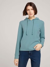 Basic Hoodie mit Nahtdetail - Frauen - Mineral Stone Blue Basic Hoodie mit Nahtdetail - Frauen - Mineral Stone Blue - 1 - TOM TAILOR Denim
