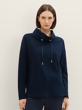 Strukturiertes Sweatshirt mit Rollkragen - Frauen - Sky Captain Blue Strukturiertes Sweatshirt mit Rollkragen - Frauen - Sky Captain Blue - 1 - TOM TAILOR