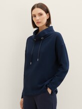 Strukturiertes Sweatshirt mit Rollkragen - Frauen - Sky Captain Blue Strukturiertes Sweatshirt mit Rollkragen - Frauen - Sky Captain Blue - 5 - TOM TAILOR