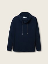 Strukturiertes Sweatshirt mit Rollkragen - Frauen - Sky Captain Blue Strukturiertes Sweatshirt mit Rollkragen - Frauen - Sky Captain Blue - 7 - TOM TAILOR