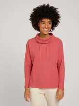 Strukturiertes Sweatshirt mit Rollkragen - Frauen - cozy pink Strukturiertes Sweatshirt mit Rollkragen - Frauen - cozy pink - 1 - TOM TAILOR