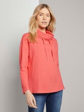 Sweatshirt met rolkraag en textuur - Vrouwen - strong peach tone Sweatshirt met rolkraag en textuur - Vrouwen - strong peach tone - 1 - TOM TAILOR