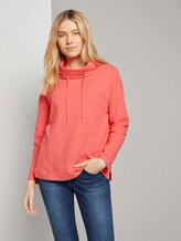 Sweatshirt met rolkraag en textuur - Vrouwen - strong peach tone Sweatshirt met rolkraag en textuur - Vrouwen - strong peach tone - 5 - TOM TAILOR