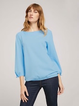Gestreiftes Shirt mit Bio-Baumwolle - Frauen - blue white thin stripe Gestreiftes Shirt mit Bio-Baumwolle - Frauen - blue white thin stripe - 1 - TOM TAILOR
