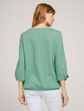 Gestreiftes Shirt mit Bio-Baumwolle - Frauen - green white thin stripe Gestreiftes Shirt mit Bio-Baumwolle - Frauen - green white thin stripe - 2 - TOM TAILOR