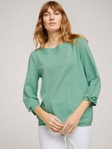 Gestreiftes Shirt mit Bio-Baumwolle - Frauen - green white thin stripe Gestreiftes Shirt mit Bio-Baumwolle - Frauen - green white thin stripe - 5 - TOM TAILOR