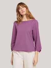 gestreiftes T-Shirt mit Bio-Baumwolle - Frauen - lilac white thin stripe gestreiftes T-Shirt mit Bio-Baumwolle - Frauen - lilac white thin stripe - 1 - TOM TAILOR