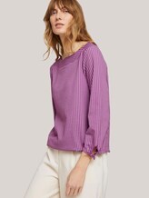 gestreiftes T-Shirt mit Bio-Baumwolle - Frauen - lilac white thin stripe gestreiftes T-Shirt mit Bio-Baumwolle - Frauen - lilac white thin stripe - 5 - TOM TAILOR