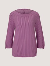 gestreiftes T-Shirt mit Bio-Baumwolle - Frauen - lilac white thin stripe gestreiftes T-Shirt mit Bio-Baumwolle - Frauen - lilac white thin stripe - 7 - TOM TAILOR