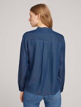 Rüschen Jeans Bluse mit Lyocell - Frauen - dark stone wash denim Rüschen Jeans Bluse mit Lyocell - Frauen - dark stone wash denim - 2 - TOM TAILOR