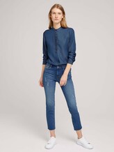 Rüschen Jeans Bluse mit Lyocell - Frauen - dark stone wash denim Rüschen Jeans Bluse mit Lyocell - Frauen - dark stone wash denim - 3 - TOM TAILOR