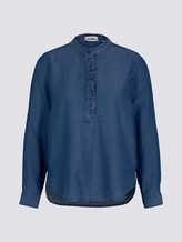 Rüschen Jeans Bluse mit Lyocell - Frauen - dark stone wash denim Rüschen Jeans Bluse mit Lyocell - Frauen - dark stone wash denim - 7 - TOM TAILOR