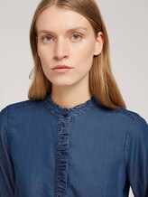 Rüschen Jeans Bluse mit Lyocell - Frauen - dark stone wash denim Rüschen Jeans Bluse mit Lyocell - Frauen - dark stone wash denim - 9 - TOM TAILOR