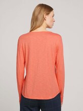 Langarmshirt mit V-Ausschnitt - Frauen - strong peach tone Langarmshirt mit V-Ausschnitt - Frauen - strong peach tone - 2 - TOM TAILOR