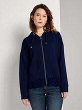 Lockere Sweatjacke mit Kapuze - Frauen - Sky Captain Blue Lockere Sweatjacke mit Kapuze - Frauen - Sky Captain Blue - 1 - TOM TAILOR