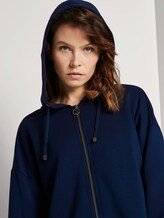 Lockere Sweatjacke mit Kapuze - Frauen - Sky Captain Blue Lockere Sweatjacke mit Kapuze - Frauen - Sky Captain Blue - 9 - TOM TAILOR