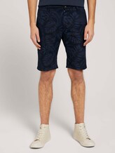 Leinen Chino Slim Shorts mit Leinen - Männer - blue monstera leaf print Leinen Chino Slim Shorts mit Leinen - Männer - blue monstera leaf print - 1 - TOM TAILOR Denim