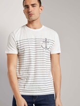 Maritimes T-Shirt mit Streifen - Männer - Off White Maritimes T-Shirt mit Streifen - Männer - Off White - 5 - TOM TAILOR